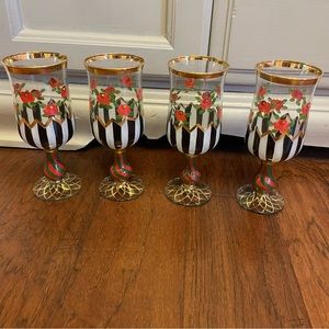 Set of 4 Mackenzie-Childs Goblets
